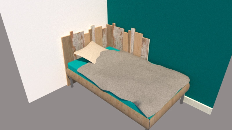 Testiera Letto，Testata del letto，Schienale del letto Miele 203,5x3x81 cm in  Legno Massello di